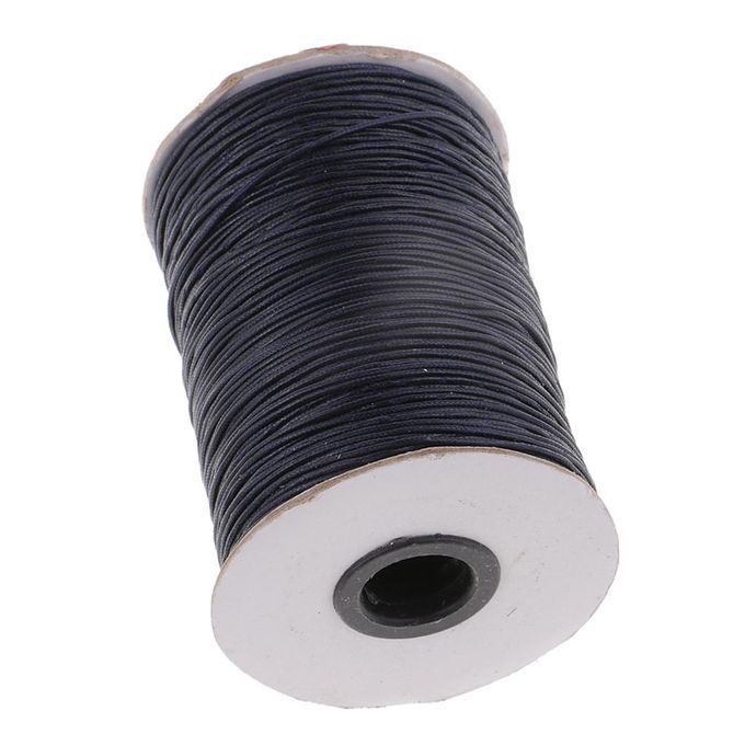 DIY Waxed Cotton Cord Wire Thread Beading Macrame String Navy Blue