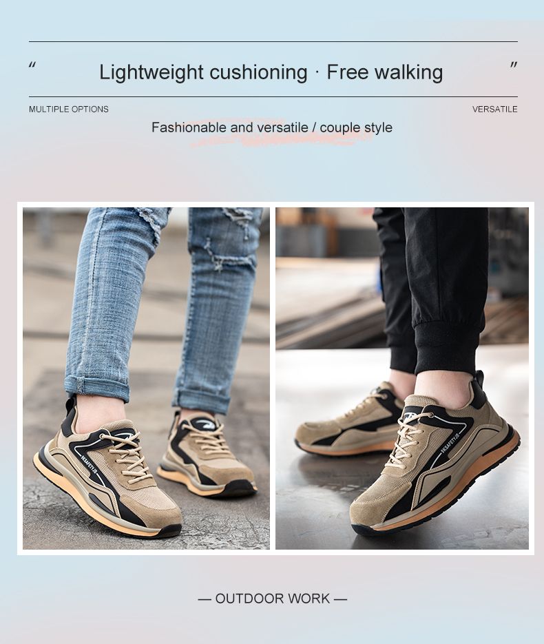 Men Work Safety Shoes Work Sneakers Steel Toe Cap Puncture-Proof Shoes