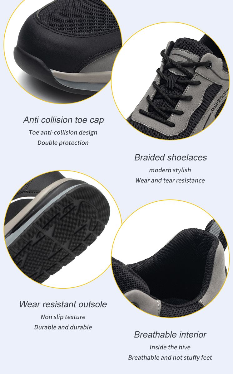 Men Work Safety Shoes Work Sneakers Steel Toe Cap Puncture-Proof Shoes