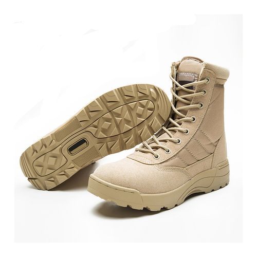Mens Boots Safety Boots Fashion Mens Shoes Boots Outdoor Hiking Boots -Khaki