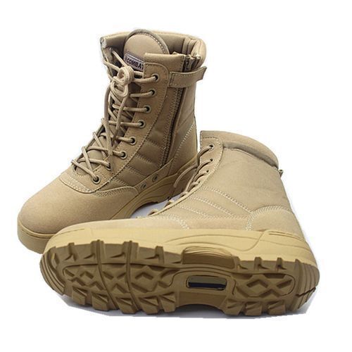 Mens Boots Safety Boots Fashion Mens Shoes Boots Outdoor Hiking Boots -Khaki