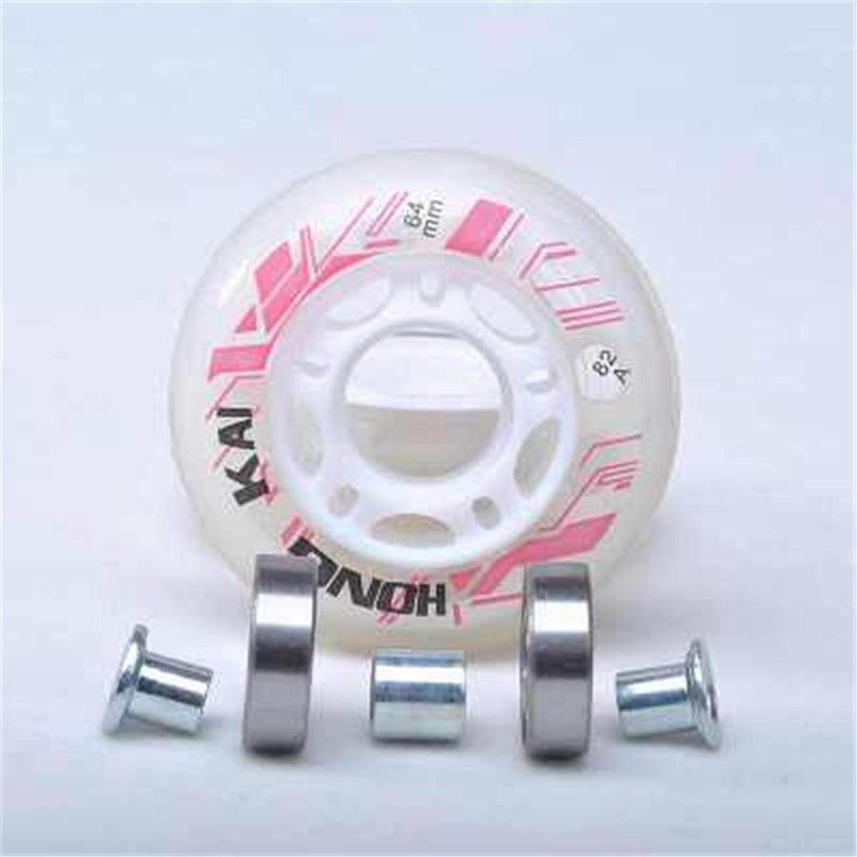 Replacement Skate Wheel Skating Inline Skate Shoes 64mm Dia 8mm Blush Pink