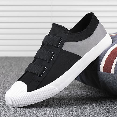 Men Canvas Sneakers Skateboard Shoes -Black&White