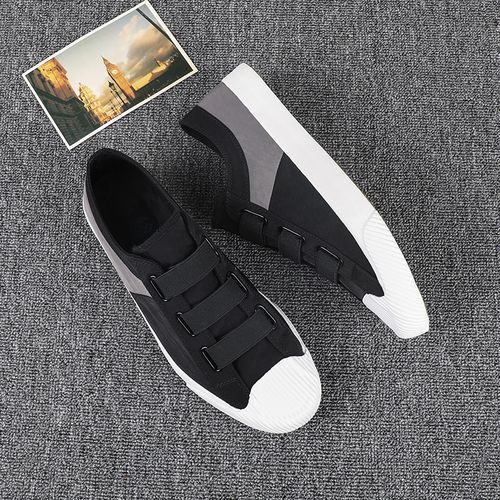 Men Canvas Sneakers Skateboard Shoes -Black&White