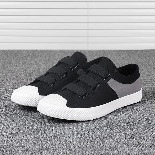 Men Canvas Sneakers Skateboard Shoes -Black&White