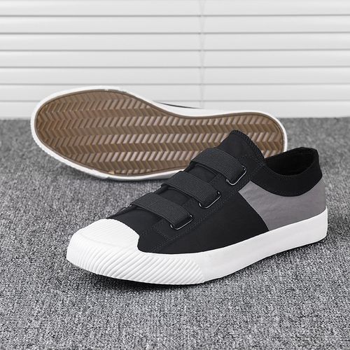 Men Canvas Sneakers Skateboard Shoes -Black&White
