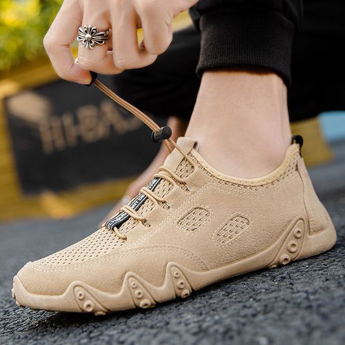 Men's Fashion Sports Shoes Breathable Casual Shoes-Coffee Green