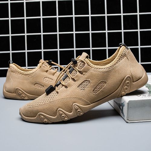 Men's Fashion Sports Shoes Breathable Casual Shoes-Coffee Green