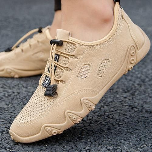 Men's Fashion Sports Shoes Breathable Casual Shoes-Coffee Green