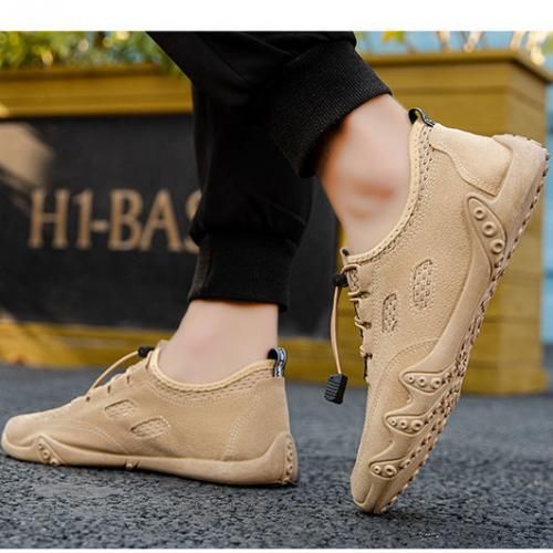 Men's Fashion Sports Shoes Breathable Casual Shoes-Coffee Green