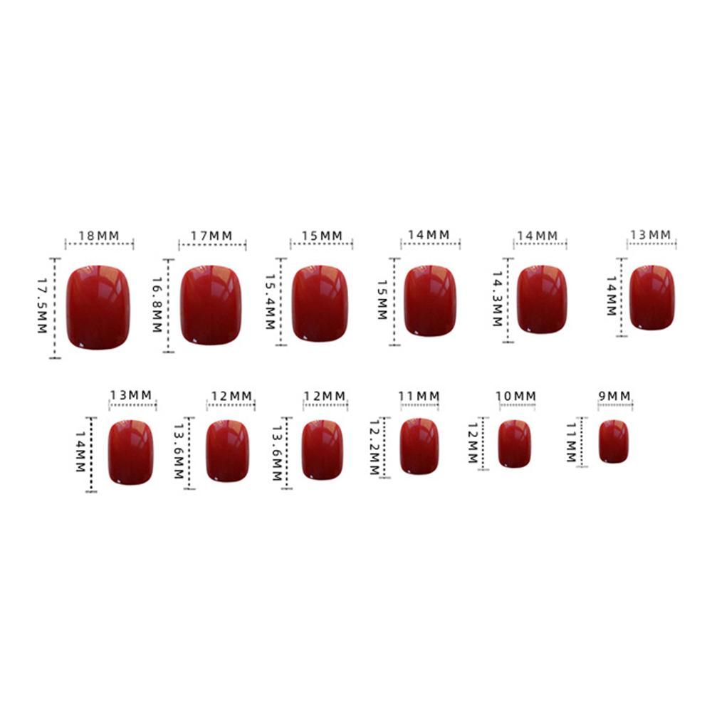 24PCS Short Press on Nail Brown Halos Staining Design