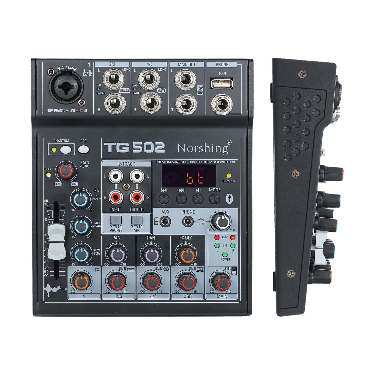Norshing TG 502 Professional Audio Mixer 4 Channel Stereo