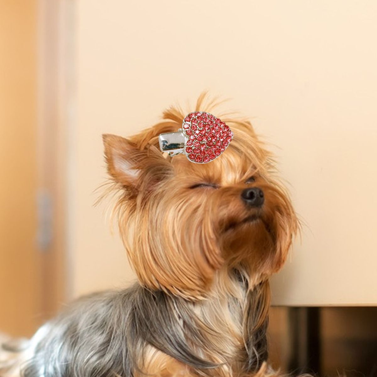 Dog Hair Clip Love-Heart Style Hair Clip Pet Headwear Decor B