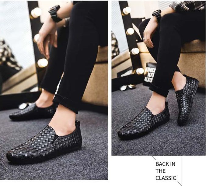 Men's Loafers Slip On Sneakers Men's Leather Shoes