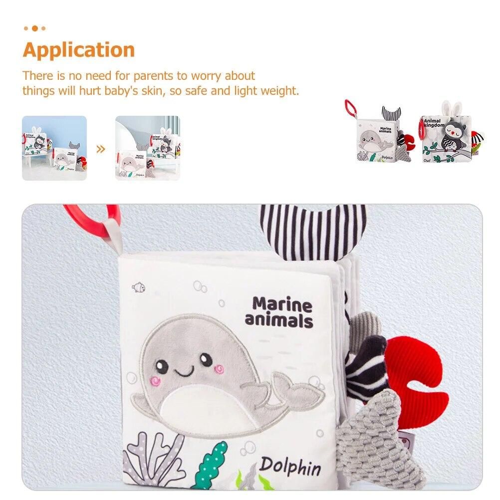 2 Pcs Early Education Tail Cloth Book Baby Bath Books Babies Newborn Essentials Sensory Toys Ocean