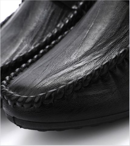 Men's Casual Leather Shoes Formal Low-cut Loafers & Slip-ons Moccasins Black