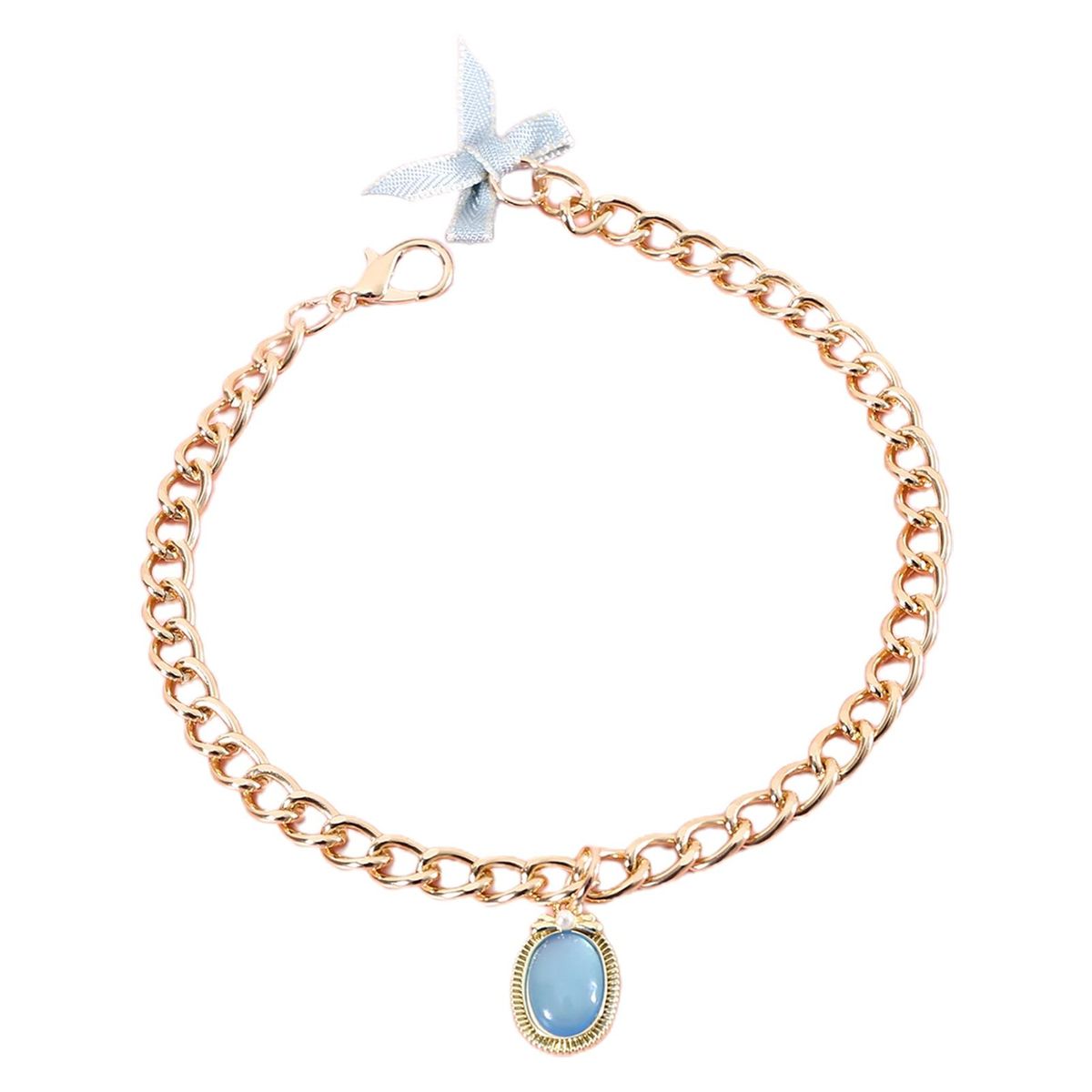 Cat Collar Pet Dog Cat Gemstone Pendant Necklace Blue