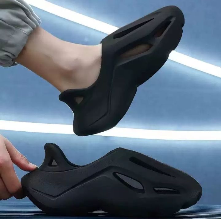 MENS Clog Shoes Beach Wear THICK Rubber Clog Shoes- BLK