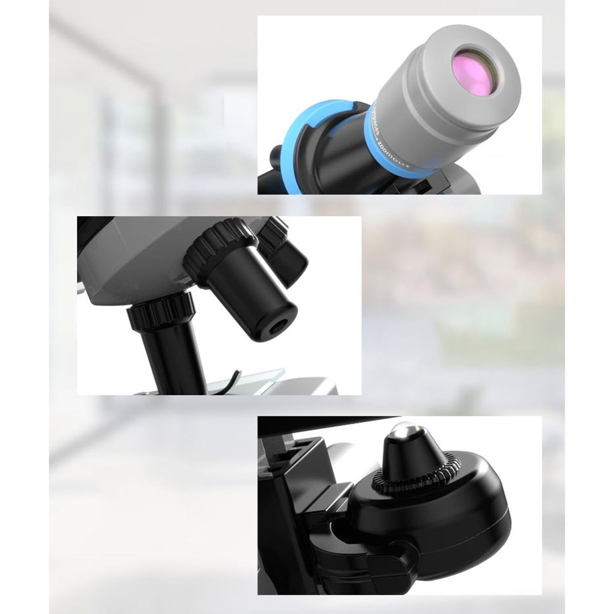 Starter Educational Science Compound Microscope Kit For Kids White