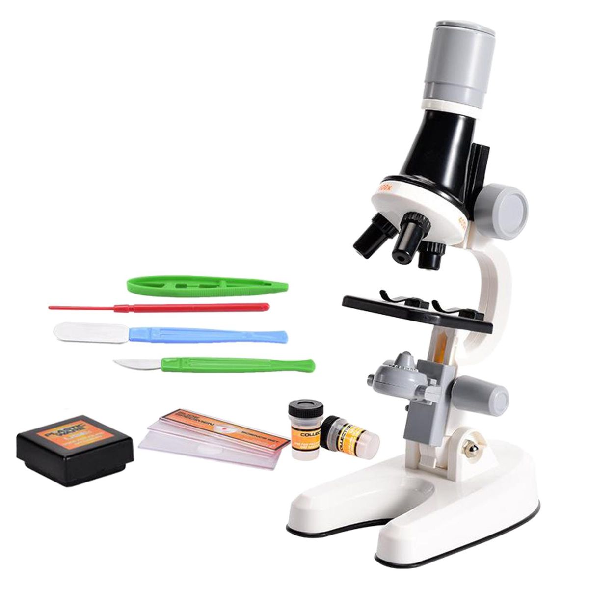 Starter Educational Science Compound Microscope Kit For Kids White