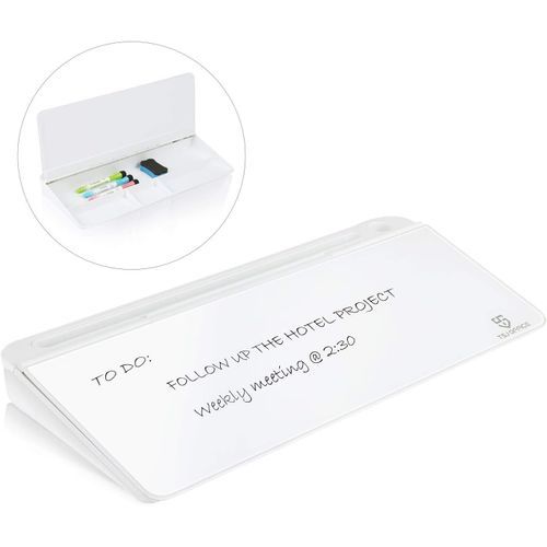 Small Glass Desktop Whiteboard Dry-Erase-Board - Computer