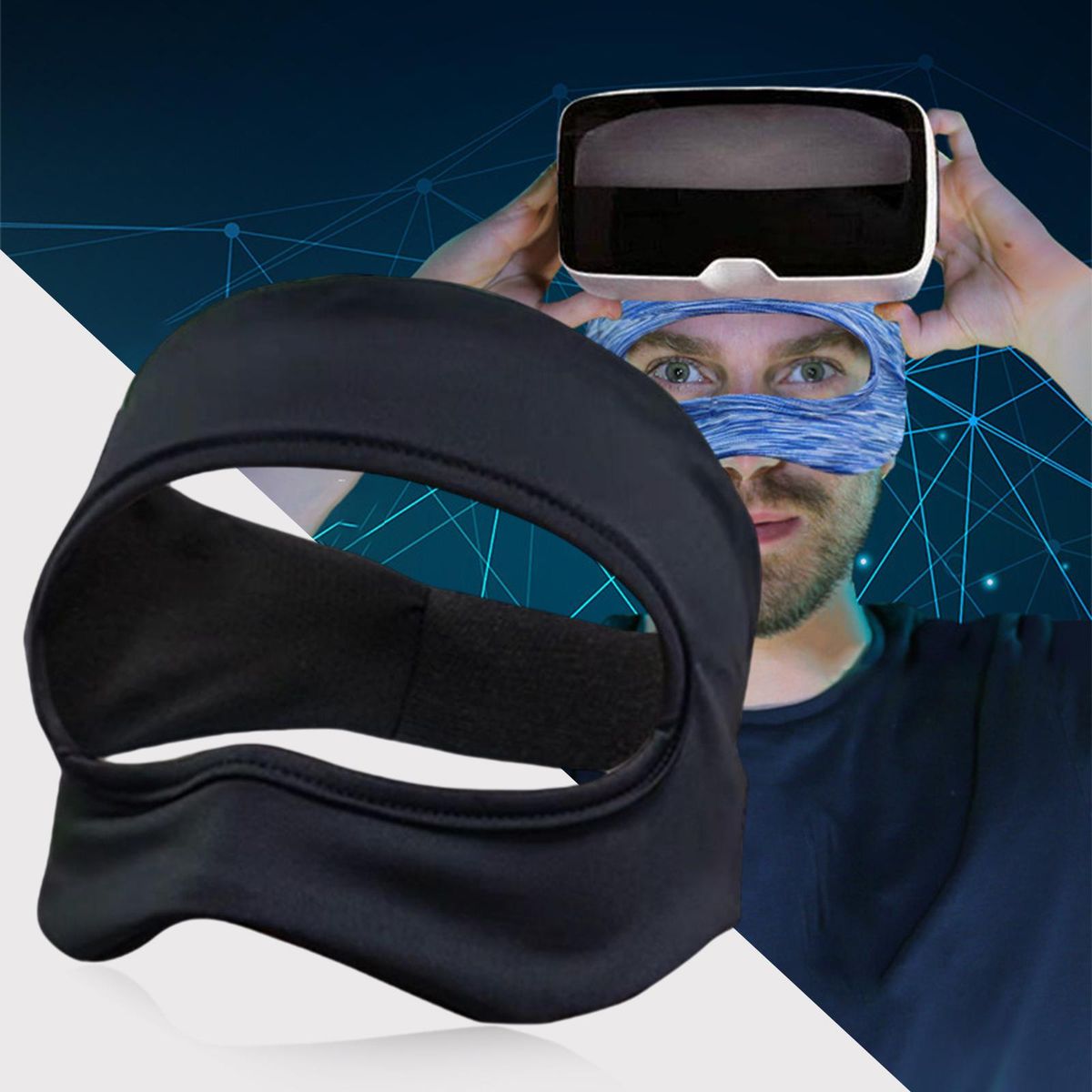 VR Face Cover Mask For Quest 2 Elastic Material Sweat Protection Black