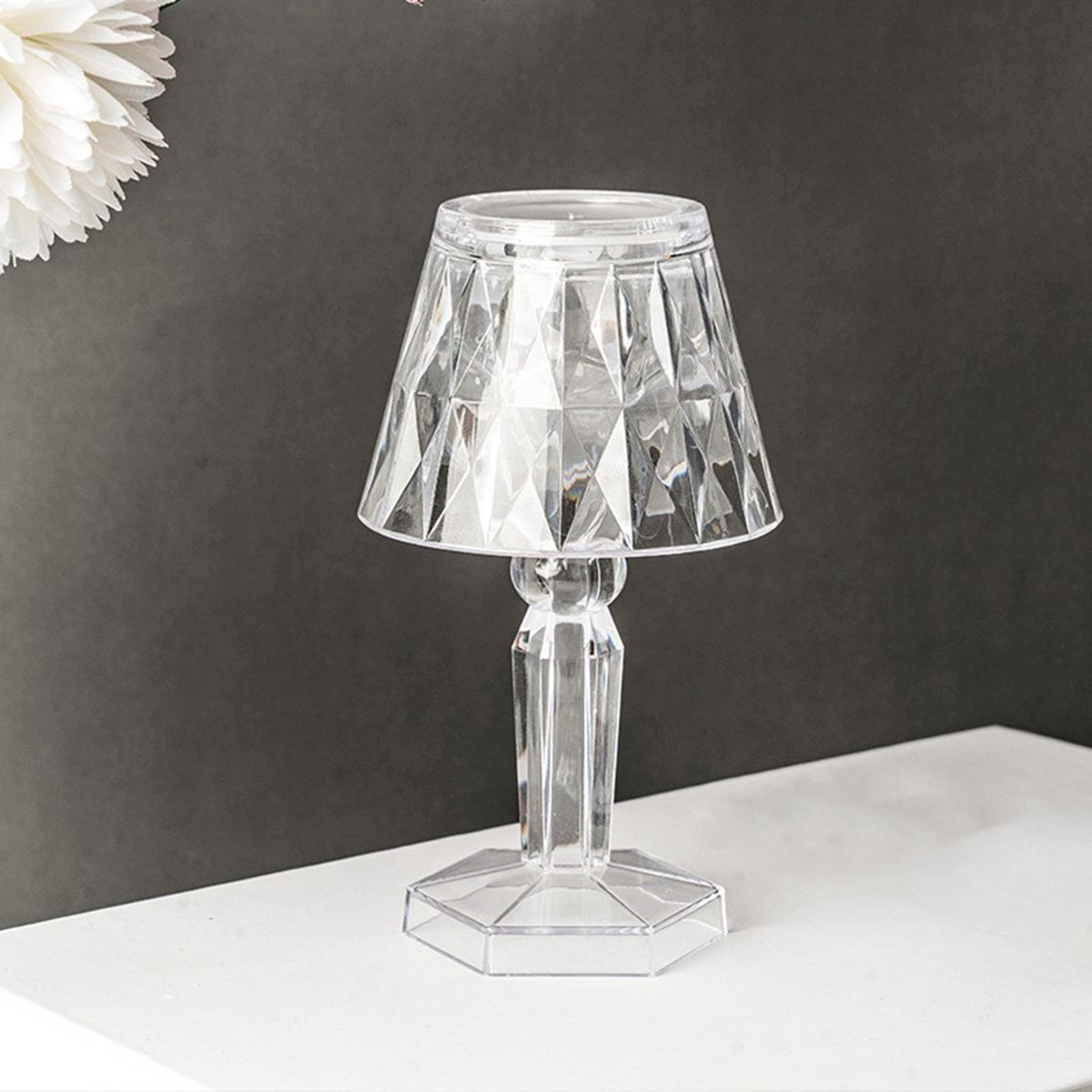 Led Lamp Glow 3-color Led Bedside Lamp Battery Powered for Parties Warm White