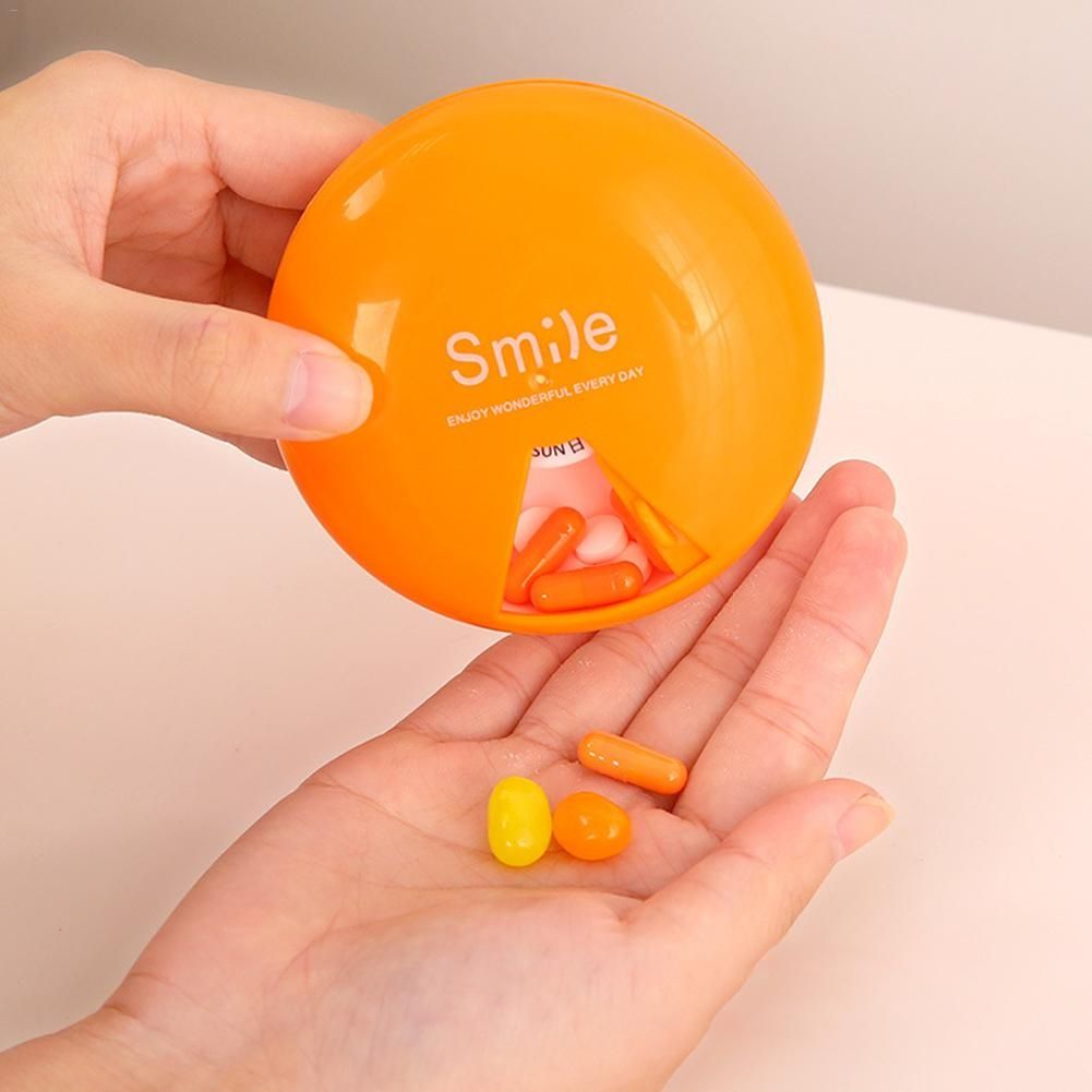 2 PCS Portable 7 Days Drugs Pill Container Rotation Pillbox(Blue)
