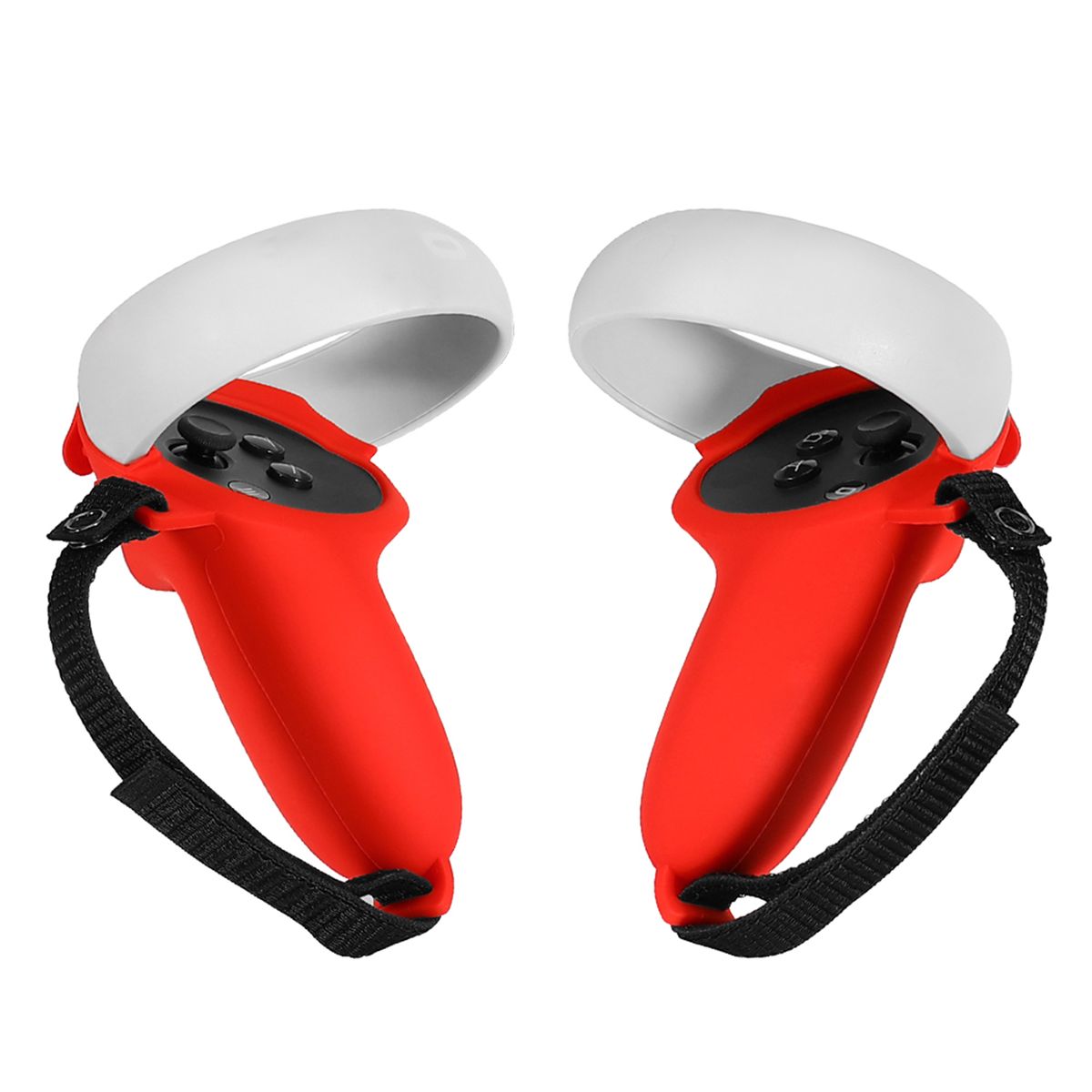 Silicone Controller Grip Protective Cover Sleeve For Quest 2 VR Red