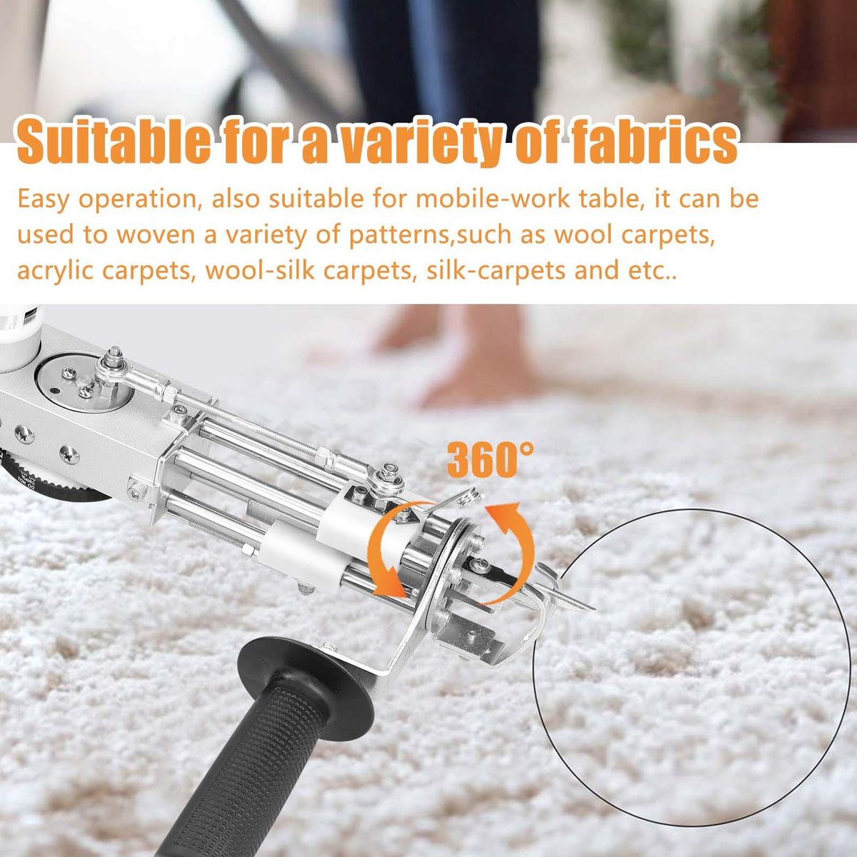 Electric Rug Carpet Tufting Weaving Machine Professional Flocking Device Industrial Embroidery Tool Loop-Pile Knitting Equipment
