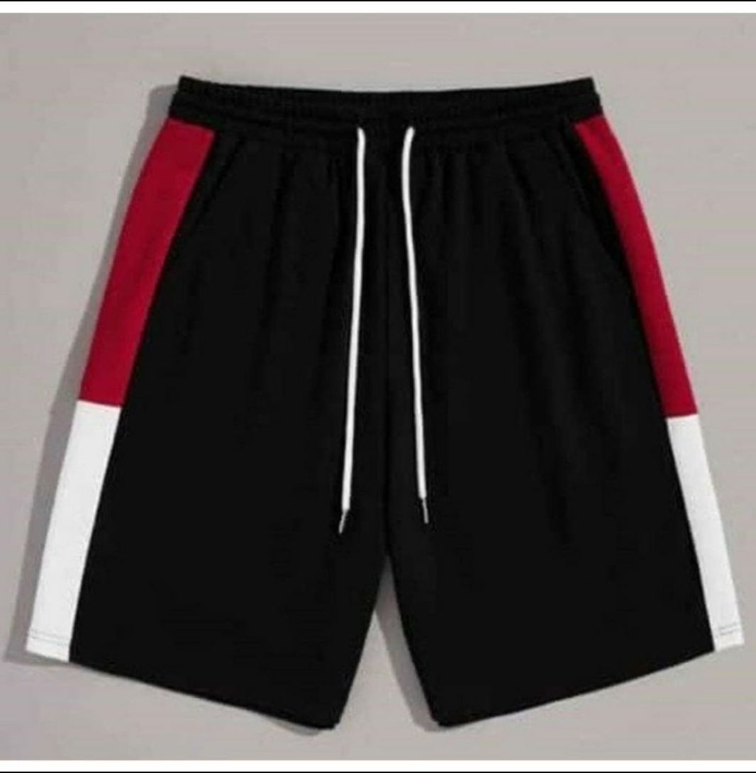 Black Stylish Short With Red And White