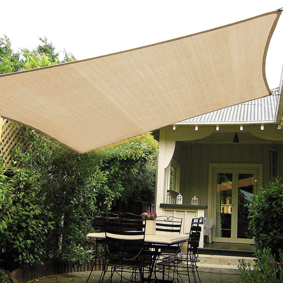 280GSM HDPE Fabric Polyethylene Sand Sun Canopy Awning Retractable Sun Shade Shelter Square Square 4x4 Sand 280g
