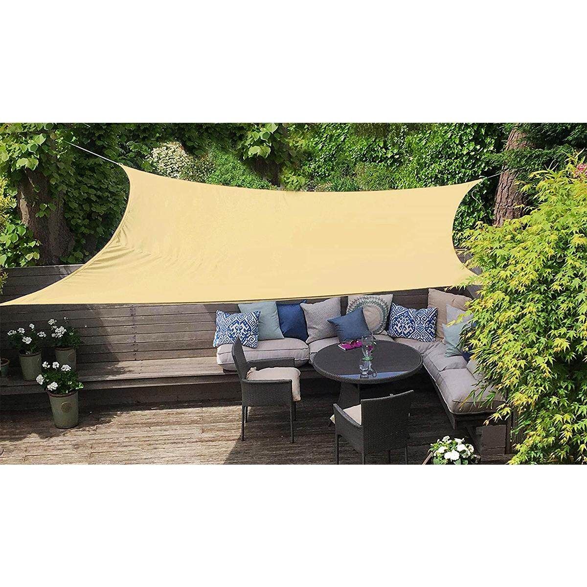 280GSM HDPE Fabric Polyethylene Sand Sun Canopy Awning Retractable Sun Shade Shelter Square Square 4x4 Sand 280g