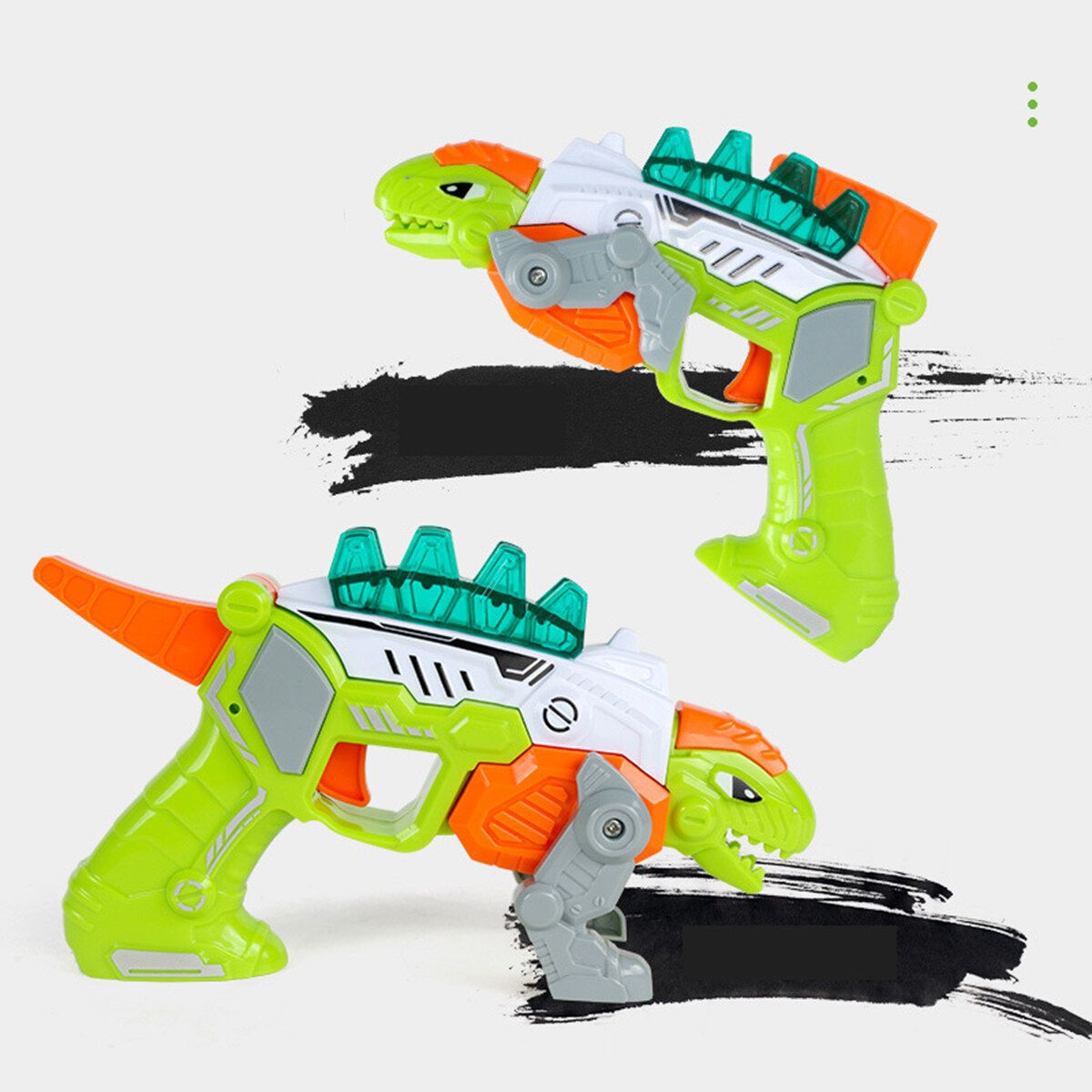 2 IN 1 Dinosaur Model Toy Fun For Kids Children Boys With Sound Light Gift [Green]