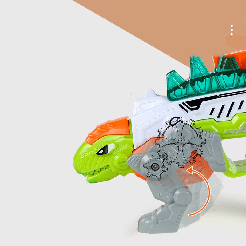 2 IN 1 Dinosaur Model Toy Fun For Kids Children Boys With Sound Light Gift [Green]
