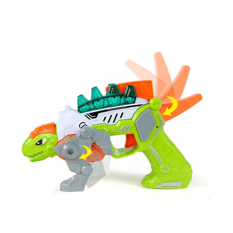 2 IN 1 Dinosaur Model Toy Fun For Kids Children Boys With Sound Light Gift [Green]