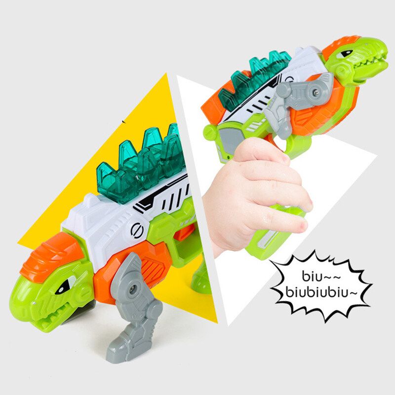 2 IN 1 Dinosaur Model Toy Fun For Kids Children Boys With Sound Light Gift [Green]