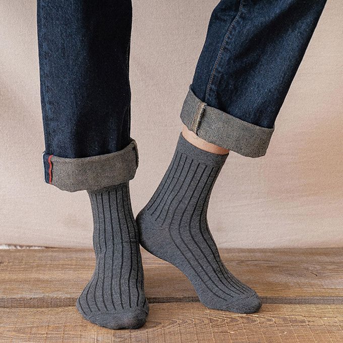 8 Pairs Of Men's Spring And Autumn Retro Casual Cotton Socks