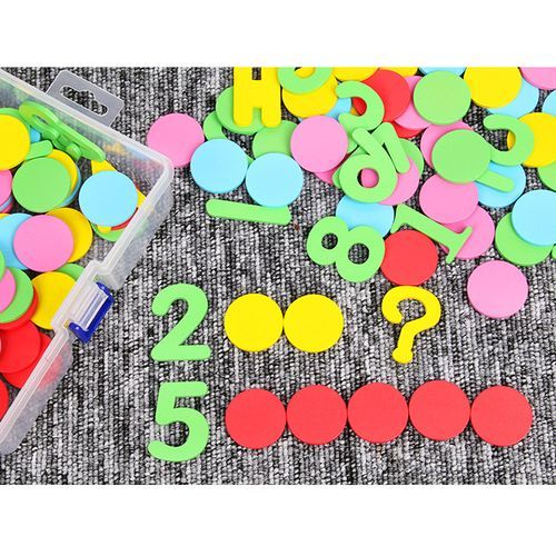 MONTESORI DIGITAL CALCULATION COUNTING COLOUR DISCS & ARITHMETIC SYMBOLS