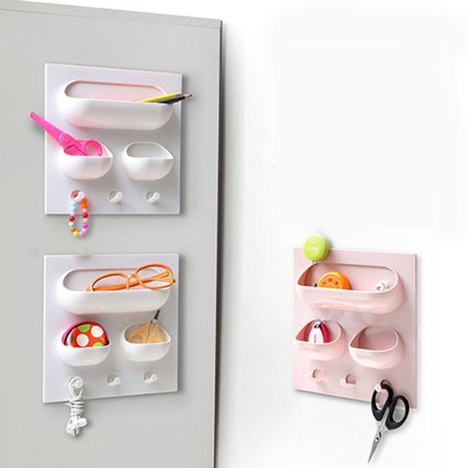 Strong Adhesive Storage Shelf Kit Hen Bathroom Hanging Storage Ra K-Blue