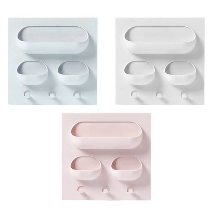 Strong Adhesive Storage Shelf Kit Hen Bathroom Hanging Storage Ra K-Blue