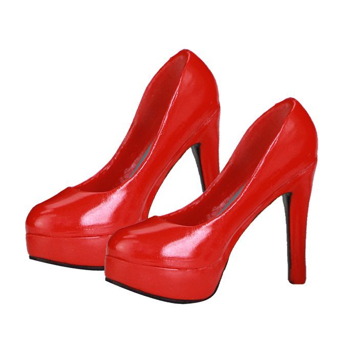 MagiDeal 2 Pairs 16 High Heel Shoes For 12 HTPH Female Figures Red