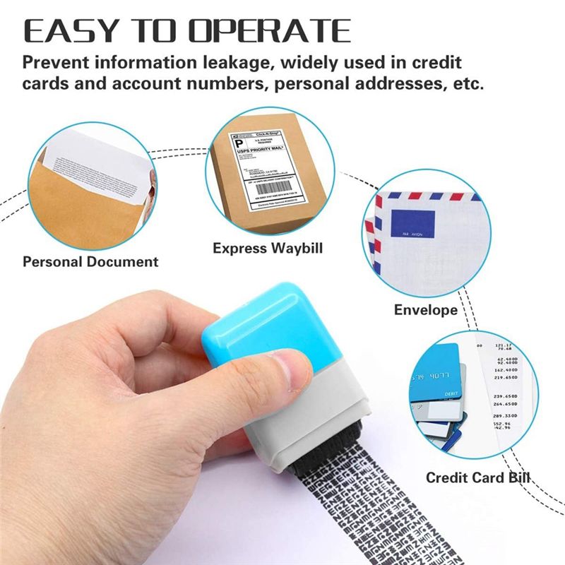2 Pcs Manual Roller Stamp ID Protection Confidential Guard