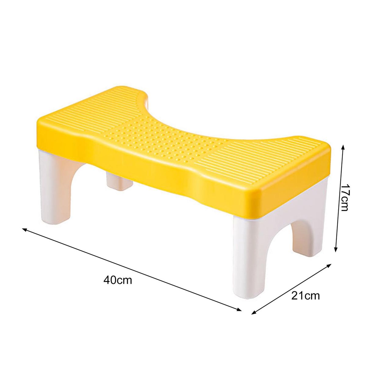 Curved Design Potty Stool Squatease Portable Non-slip Toilet for Ages Yellow and White