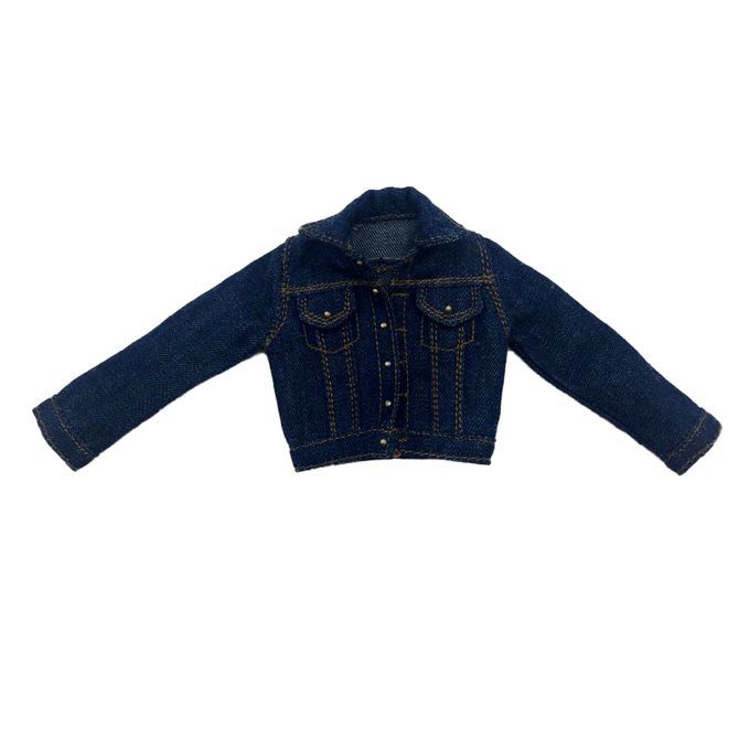 16 Scale Woman Jean Jacket Crop Top For 12inch Action Phicen Kumik