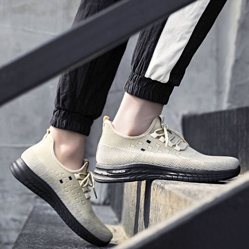 D06 Men Flying Knitting  Shoes Lace Up Sports Casual Shoes