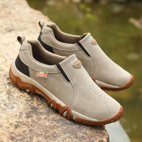 Men's Retro Fashion Hiking Shoes Casual Outdoor Shoes-Beige