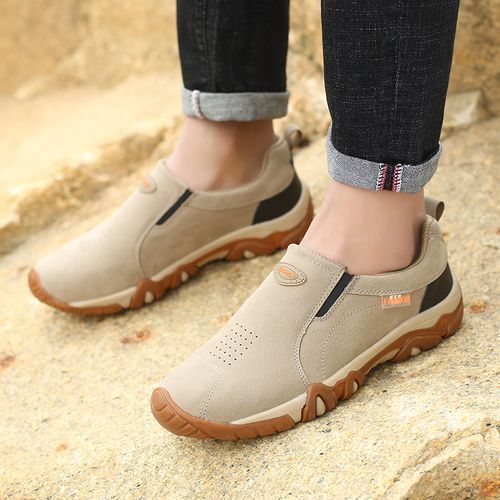 Men's Retro Fashion Hiking Shoes Casual Outdoor Shoes-Beige