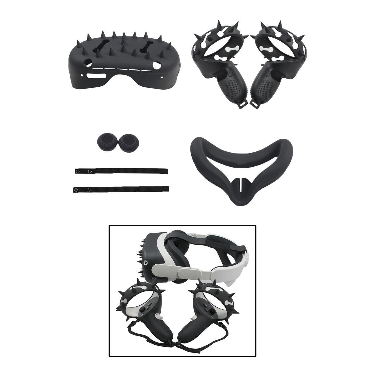 Soft Touch Controller Grip Cover For Oculus Quest 2 Accessories  Black