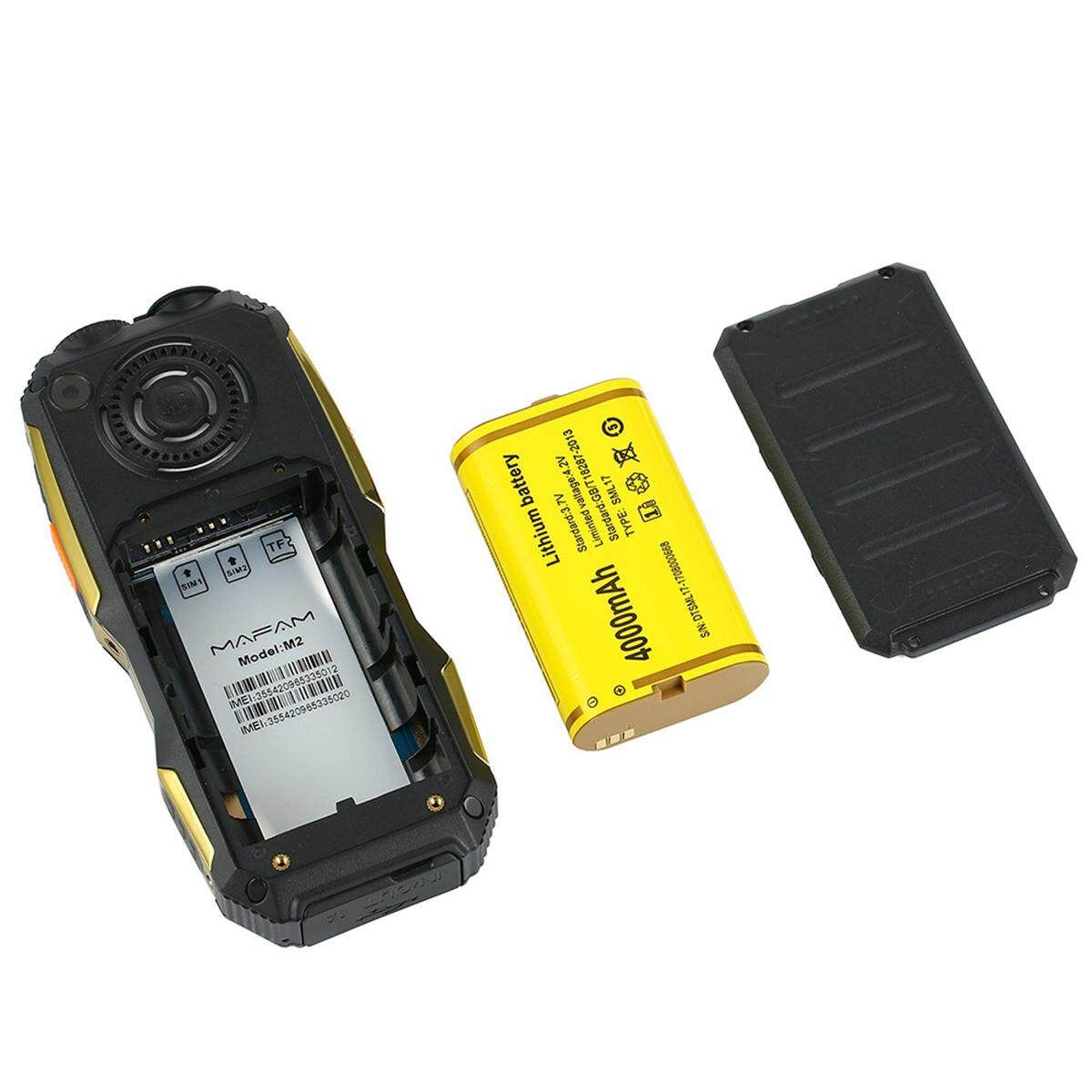 2.4" 4000mAh Bluetooth UHF Outdoor Rugged Phone Flashlight 2 Card